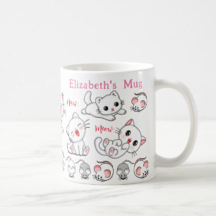 Personalized Cute Kittens and Mice  Kids' Mug