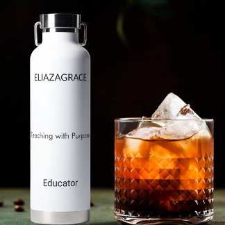 Personalized Cute Name Quote Confident Teacher Water Bottle