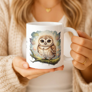Personalized Cute Owl Mug, Whimsical Forest Animal Coffee Mug