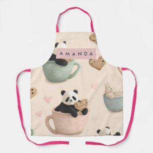 Personalized Cute Panda and Bear Pattern Apron