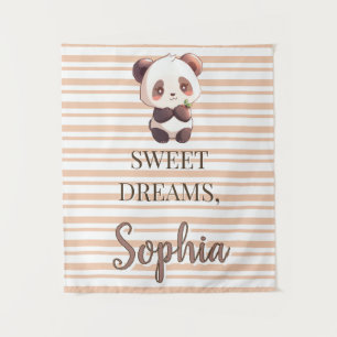 Personalized Cute Panda Sweet Dreams Tapestry