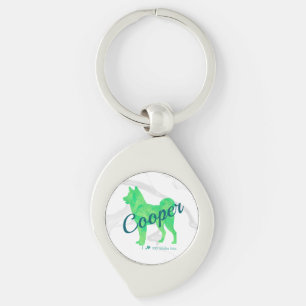 Personalized Cute Pastel Green Shiba Inu - Dog Key Ring