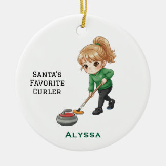 Personalized Cute Personalized Curler Ceramic Tree Decoration