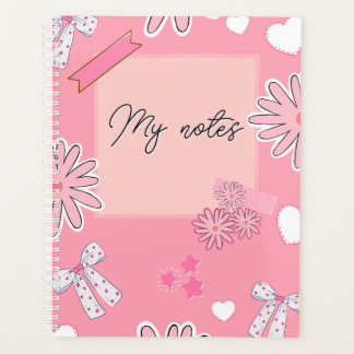 Personalized Cute Pink, Aesthetic “My Notes” Planner