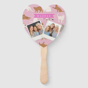 Personalized Cute Pink Cat Pattern Gift Cat Lover Hand Fan