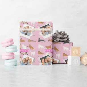 Personalized Cute Pink Cat Pattern Gift Cat Lover Wrapping Paper
