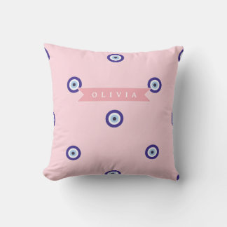 Personalized Cute Pink Evil Eye Custom Gift Cushion