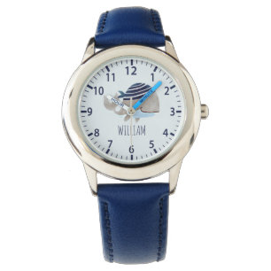 Personalized Cute Pirate Whale Boys' Watch