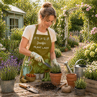 Personalized cute Plant Lady garden Apron