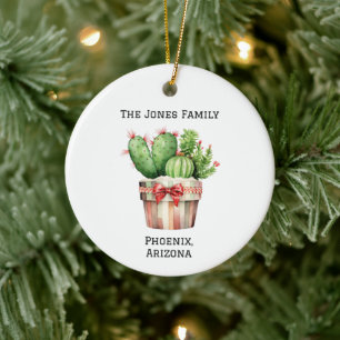 Personalized Cute Potted Cactus  Ceramic Tree Decoration