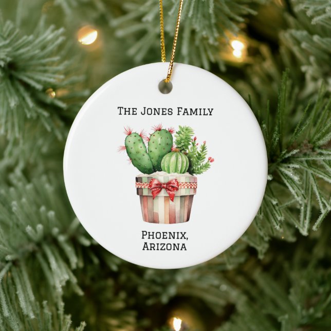Personalized Cute Potted Cactus  Ceramic Tree Decoration (Tree)