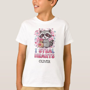 Personalized Cute Raccoon Valentine's Day T-Shirt