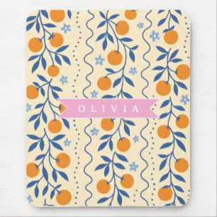 Personalized cute retro citrus folk pattern mouse mat