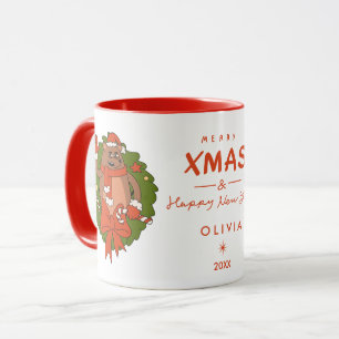 Personalized Cute Sloth Christmas Mug – Custom 