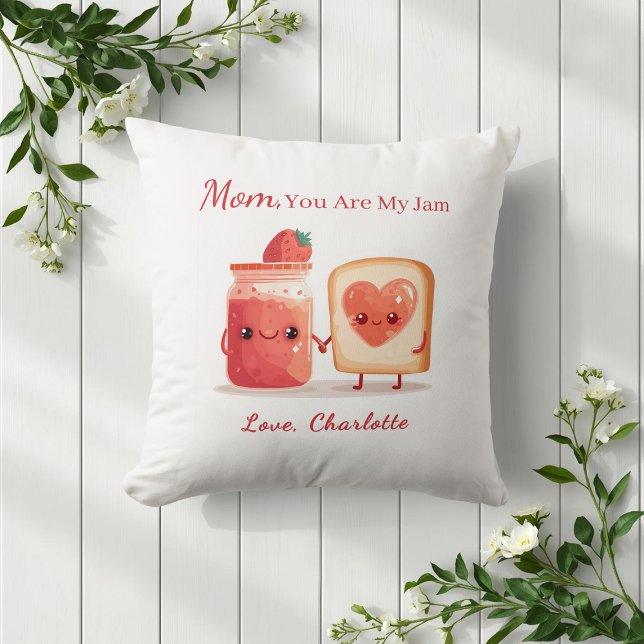 Personalized Cute Strawberry Jam Mothers Day Gift Cushion (Creator Uploaded)