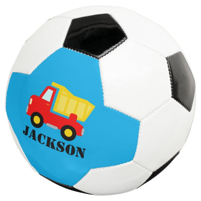 Personalized cute toy red dump truck lorry kid's football (Three Quarter)