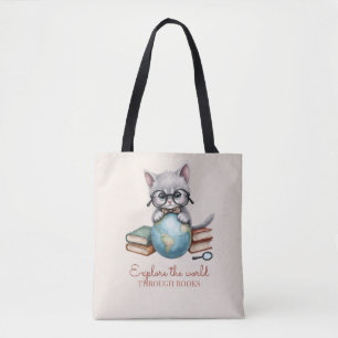 Personalized Cute "Wander Cat"  Tote Bag