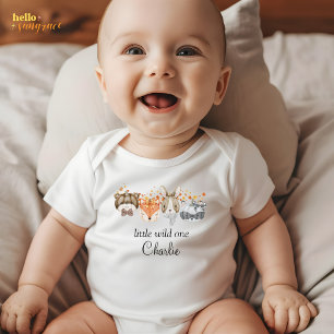 Personalized Cute Woodland Fall Baby Bodysuit