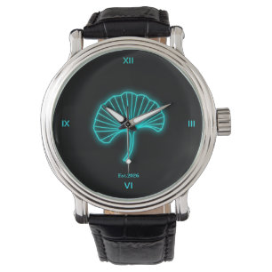 Personalized Cyber Zen Neon Ginkgo Watch - Custom 