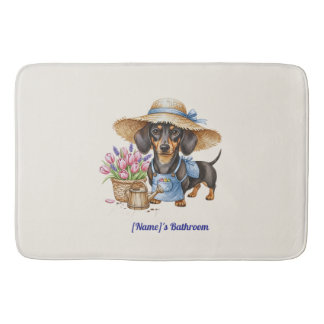 Personalized Dachshund Bath Mat 