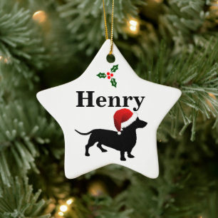 Personalized Dachshund Dog Christmas Ornament