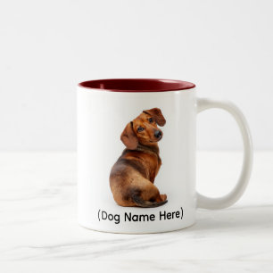 Personalized Dachshund “I Own You” Two-Tone Coffee Mug