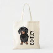 Personalized Dachshund Pet Name | Cute Doggy Goody Tote Bag (Front)
