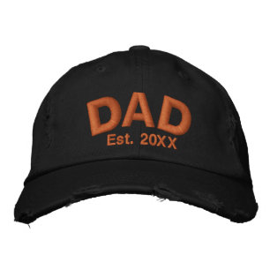 Personalized Dad Cap, Custom Distressed Twill Embroidered Hat