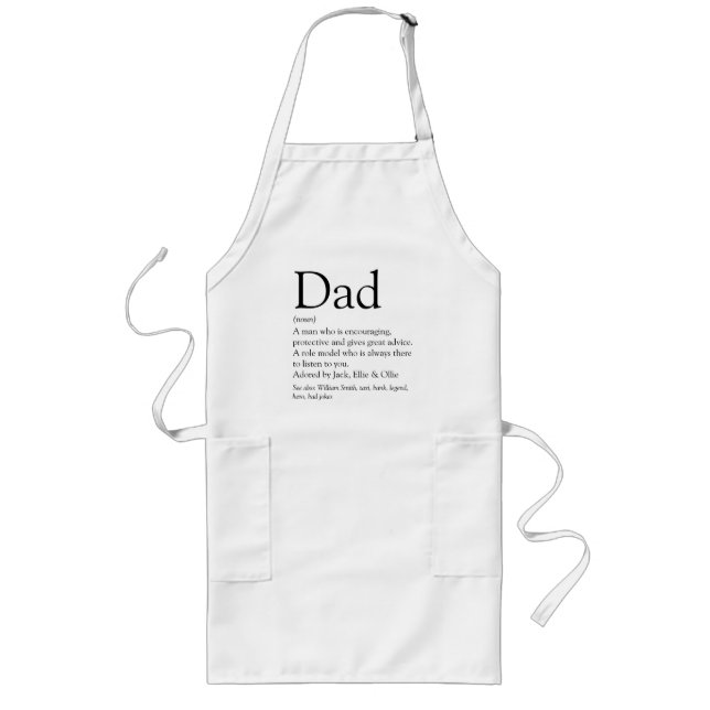 Personalized Dad Definition Quote Saying Long Apron (Front)