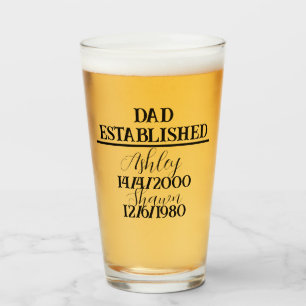 Personalized dad est father's day ,birthday glass