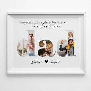 Personalized Dad Photo Collage Gift For Dad Poster