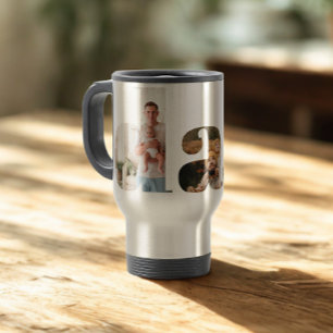 Personalized Dad Photo Collage Gift For Dad Travel Mug