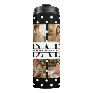 Personalized Dad Photo Collage & Kids Name Thermal Tumbler