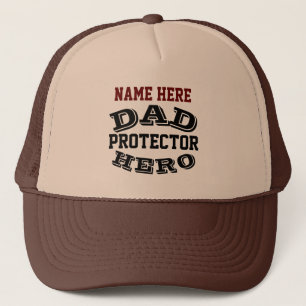 PERSONALIZED DAD PROTECTOR HERO  TRUCKER HAT