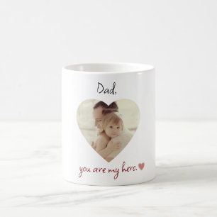 Personalized Dad You Are My Hero Heart Photo Mug