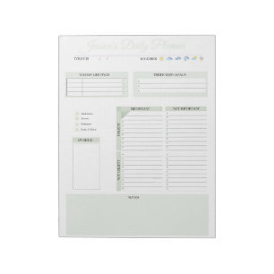 Personalized Daily Organization Planner Notepad
