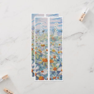 Personalized Daisies with Name Two Bookmarks