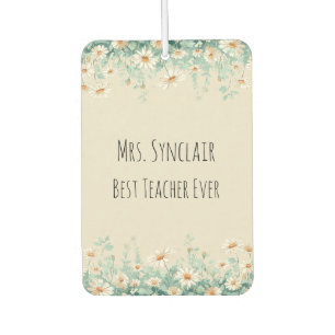 Personalized Daisy Teacher Thank You Car Air Freshener