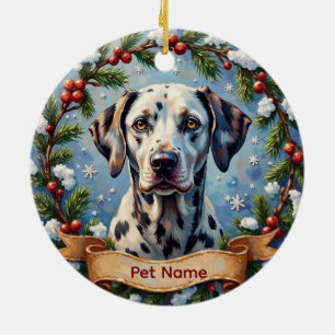 Personalized Dalmatian Christmas Ceramic Tree Decoration