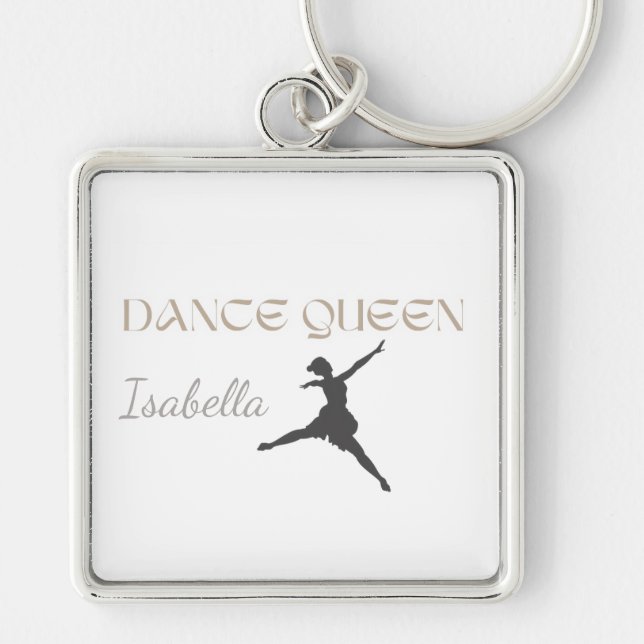 Personalized Dance Queen, Gift or Her, Ballet  Key Ring (Front)