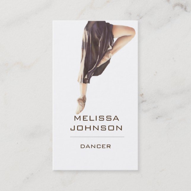 Personalized Dancer Modern Business Cart Business Card (Front)