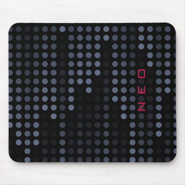 Personalized Dark Polka Dots Matrix patterned Mouse Mat (Front)