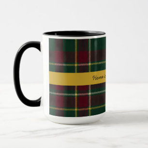 Personalized Dark Tartan Plaid Custom Quote Scot Mug