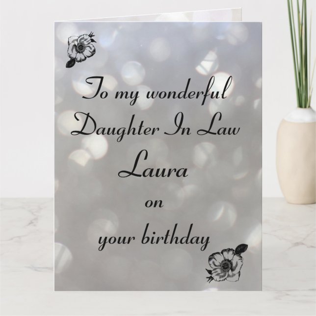 Personalized Daughter In Law Birthday Card (Front)