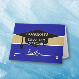 Personalized DEAN'S LIST Scholar congrats card