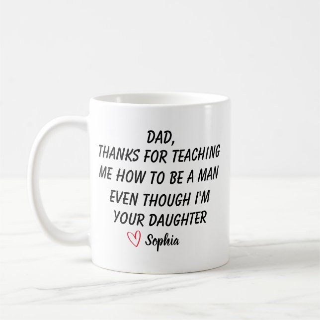 Personalized Dear Dad Mug, Fathers Day Gifts, Coffee Mug (Left)