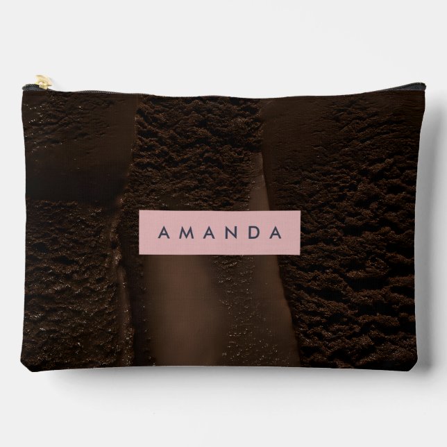 Personalized Decadent Dark Chocolate  Accessory Pouch (Front)