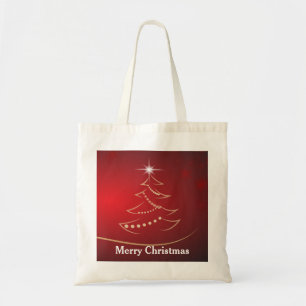 Personalized Decorative Santa Tree Christmas Gift Tote Bag