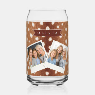 Personalized Deer Print Neutral Aesthetic Gifts Can Glass
