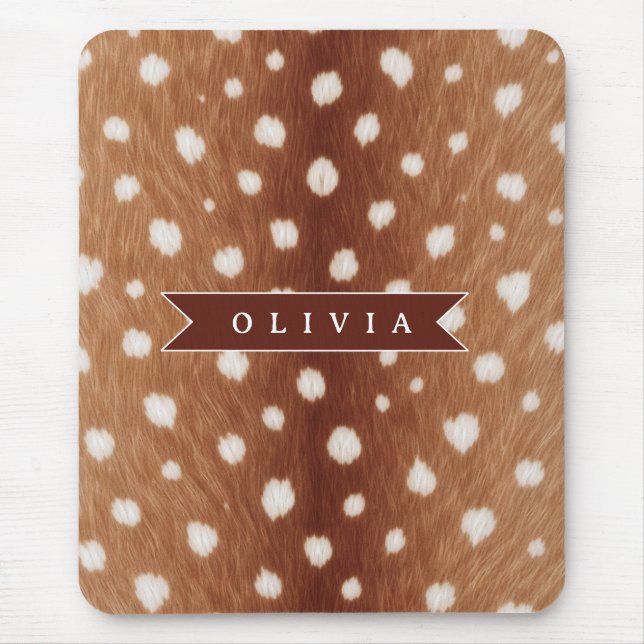 Personalized Deer Print Neutral Aesthetic Gifts Mouse Mat (Front)